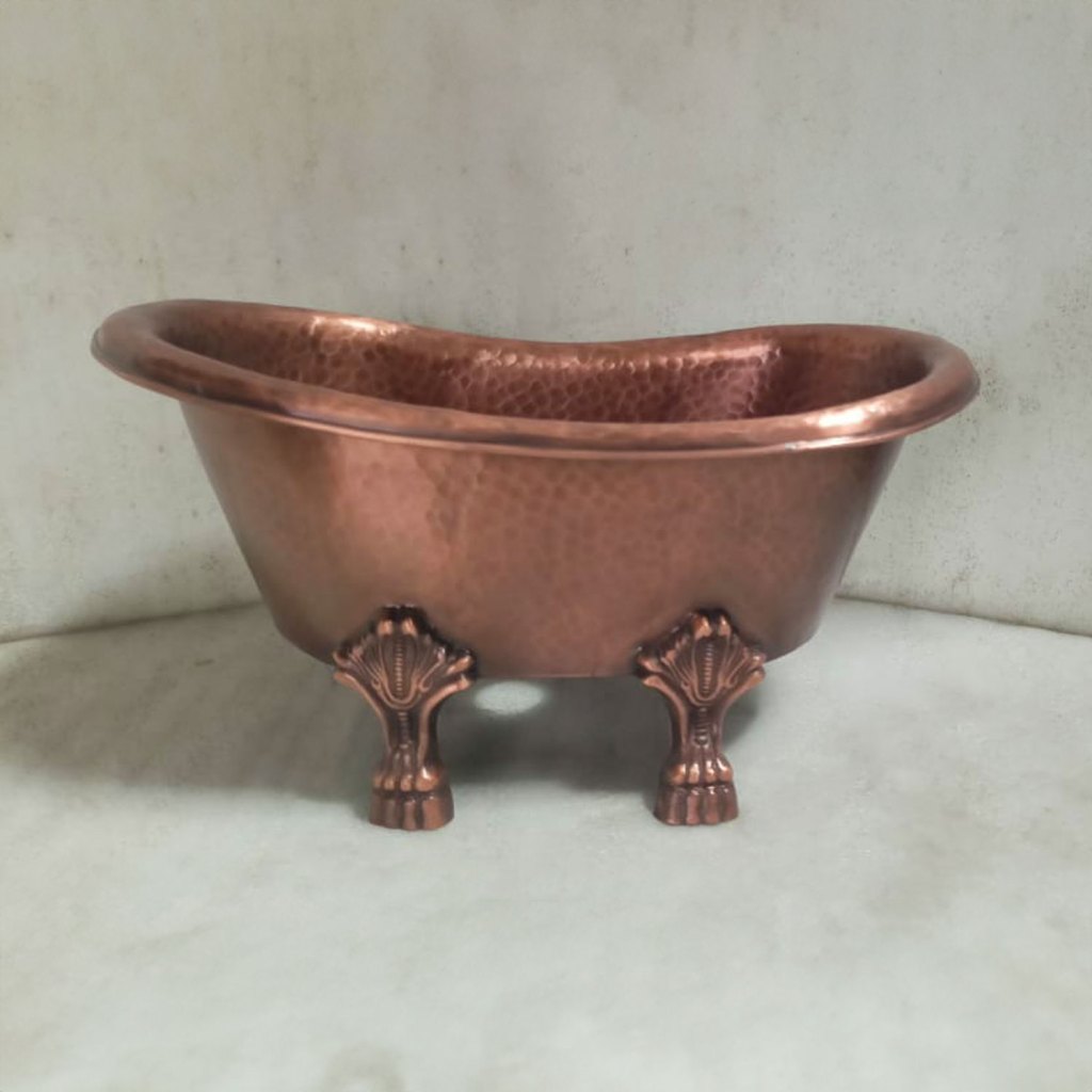Coppersmith Creations Clawfoot Copper Tub-Style Sink Full Antique Copper Finish