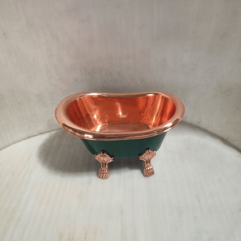 Coppersmith Creations Clawfoot Copper Tub-Style Sink – Polished Copper Inside & RAL 6004 Exterior