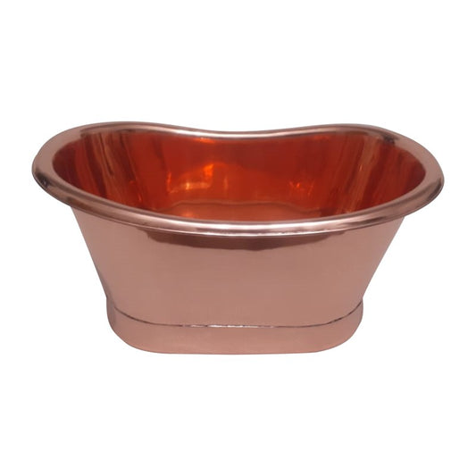 Coppersmith Creations Copper Tub Style Basin Copper Inside Copper Outside Straight Base