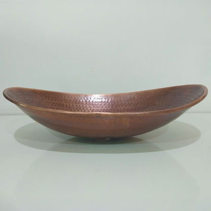 Coppersmith Creations Handcrafted Copper Boat Sink – 18" Countertop Vessel Basin