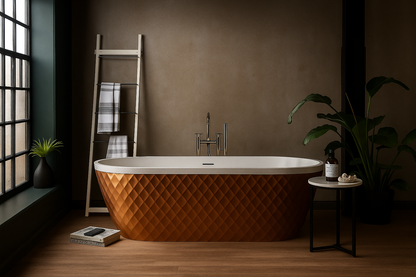 Roll Top Bath Company Faye Freestanding Bath – Diamond Textured Acrylic Bathtub