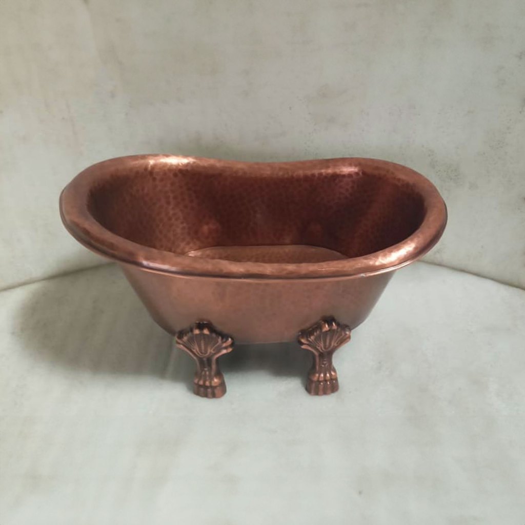 Coppersmith Creations Clawfoot Copper Tub-Style Sink Full Antique Copper Finish