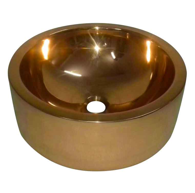 Coppersmith Creations Double wall Copper Sink Shiny Copper Finish Inside Outside
