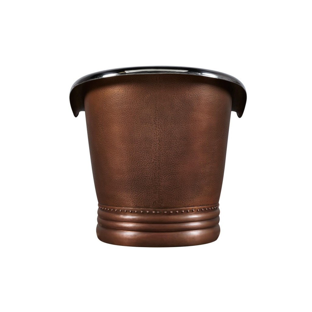 Coppersmith Creations Double Slipper Nickel Interior Copper Bathtub