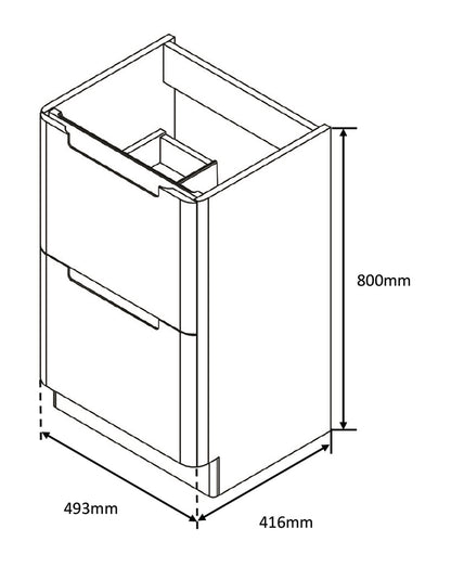 Tailored Bathrooms Monza 500mm Vanity & Basin | Floor Standing