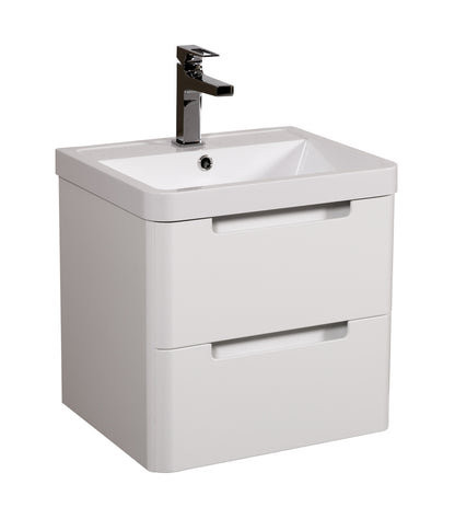 Tailored Bathrooms Monza 500mm Wall Hung Vanity Unit & Basin – Compact Bathroom Furniture