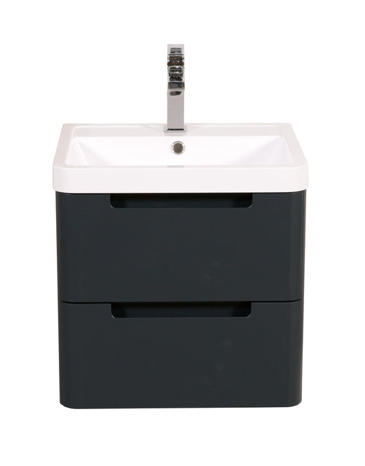 Tailored Bathrooms Monza 500mm Wall Hung Vanity Unit & Basin – Compact Bathroom Furniture