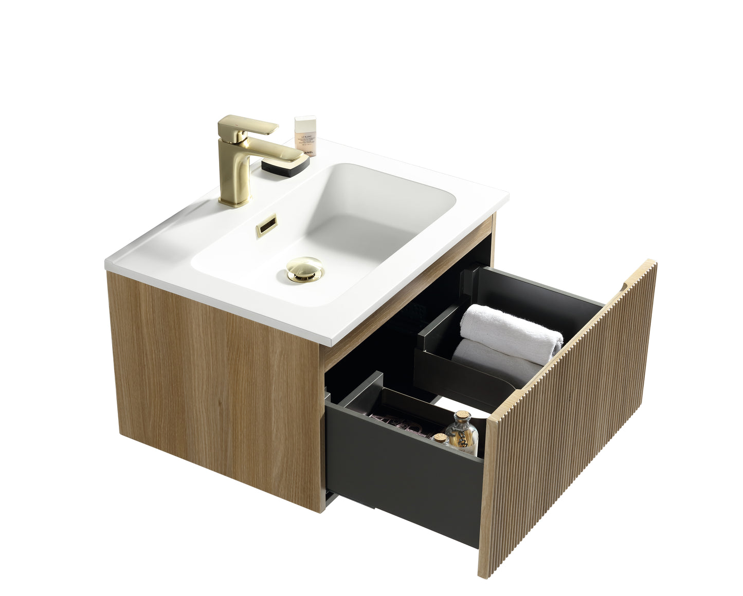 Tailored Bathrooms Flauto 600mm Wall Hung Vanity & Matte Basin