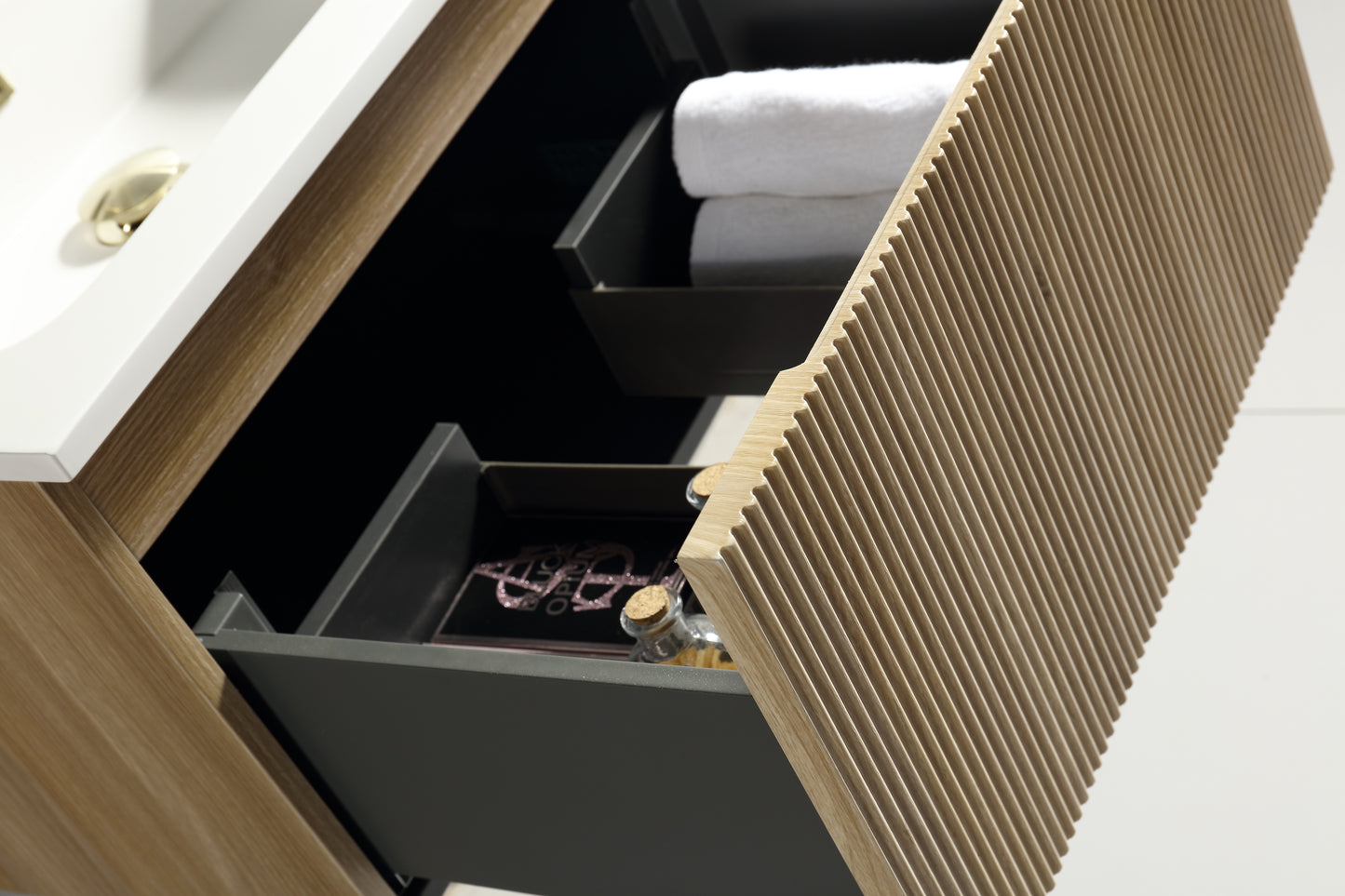 Tailored Bathrooms Flauto 600mm Wall Hung Vanity & Matte Basin