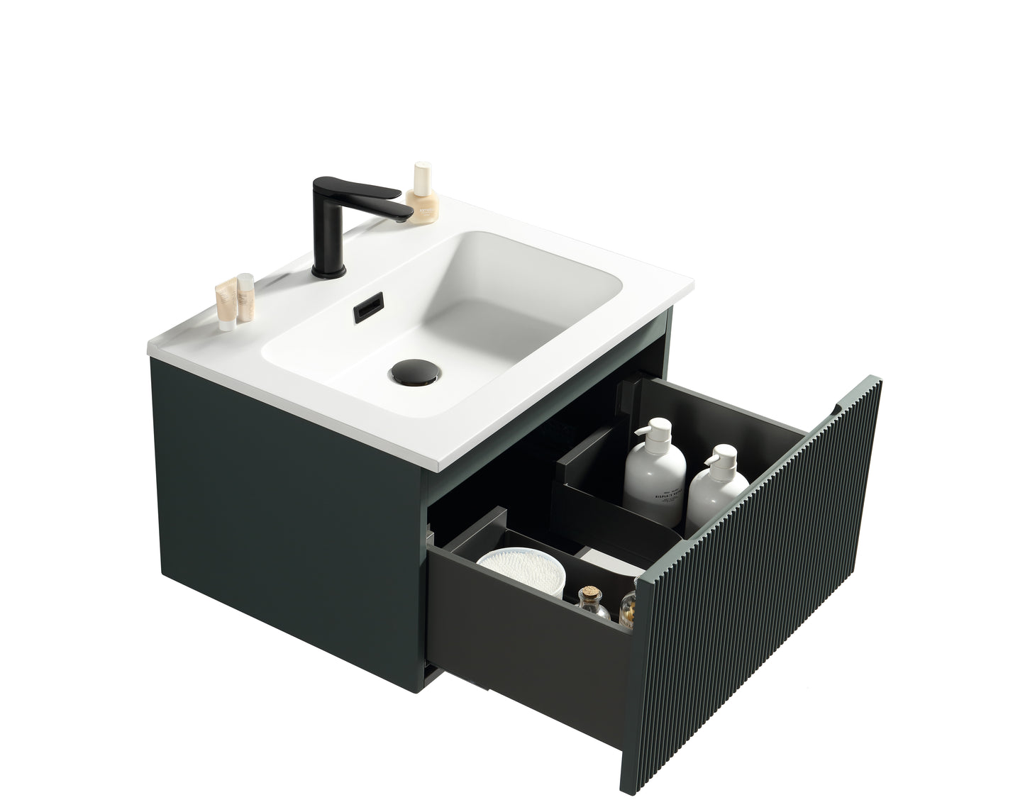 Tailored Bathrooms Flauto 600mm Wall Hung Vanity & Matte Basin