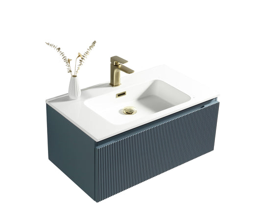 Tailored Bathrooms Flauto 800mm Wall Hung Vanity & Matte Basin