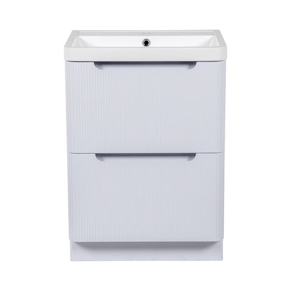 Tailored Bathrooms Monza 600mm Fluted Vanity Unit & Basin | Floor Standing
