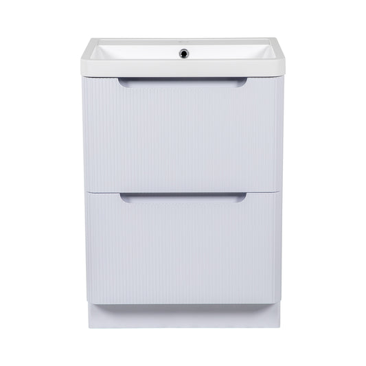 Tailored Bathrooms Monza 600mm Fluted Vanity Unit & Basin | Floor Standing