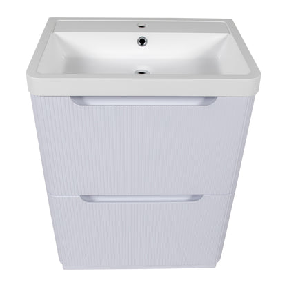Tailored Bathrooms Monza 600mm Fluted Vanity Unit & Basin | Floor Standing
