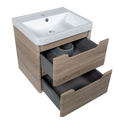 Tailored Bathrooms Monza 500mm Wall Hung Vanity Unit & Basin – Compact Bathroom Furniture
