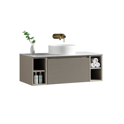 Tailored Bathrooms Flauto 1000mm Wall Hung Vanity with 2 Side Storage Units & Sintered Stone Counter Top