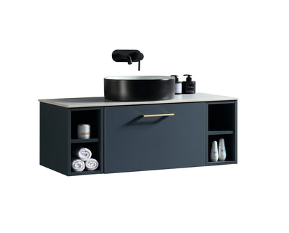Tailored Bathrooms Piatta 1000mm Wall Hung Vanity with 2 Side Storage Units & Sintered Stone Counter Top