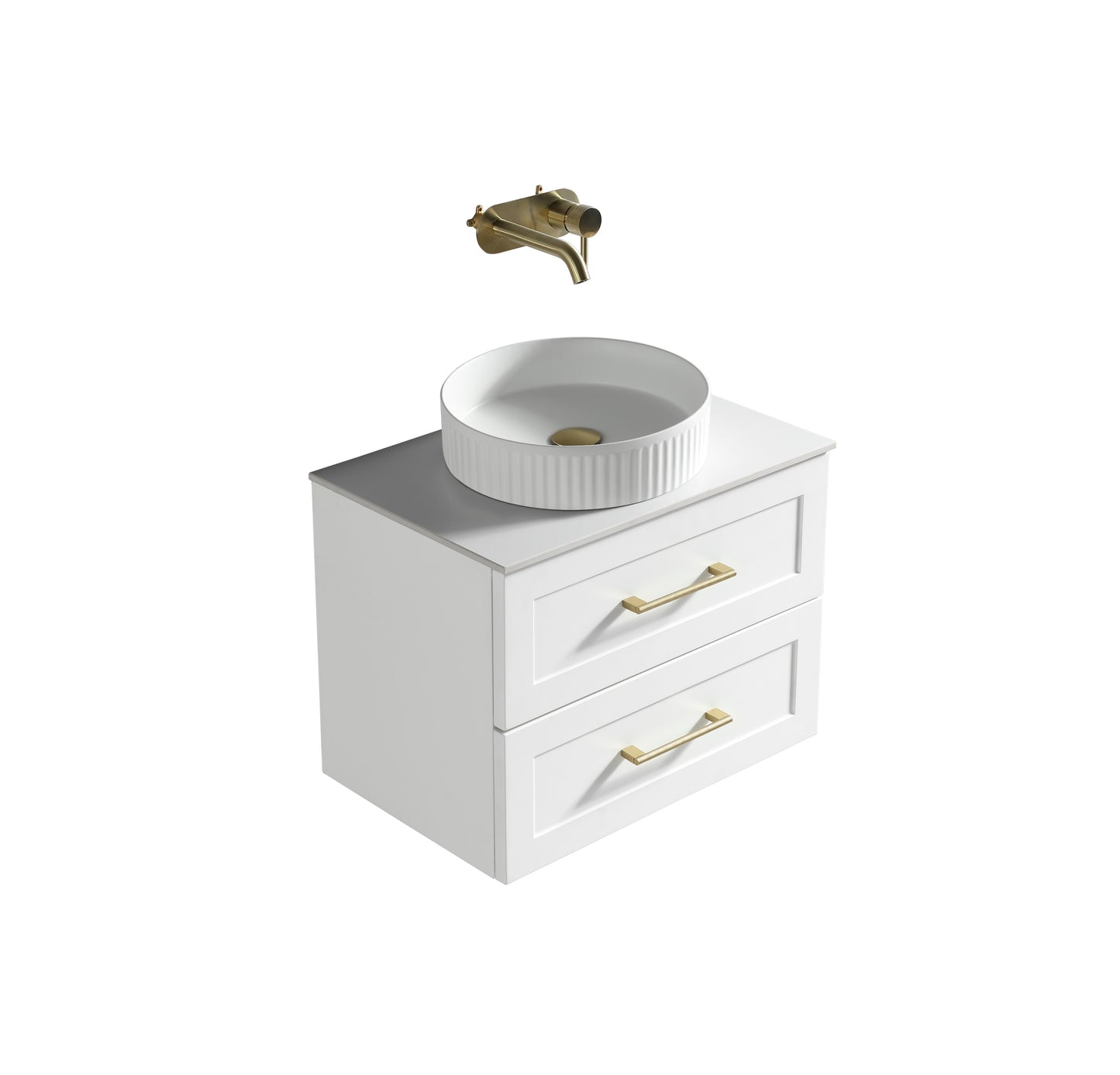 Tailored Bathrooms Bakewell 600mm Wall Hung Vanity Unit with Sintered Stone Countertop