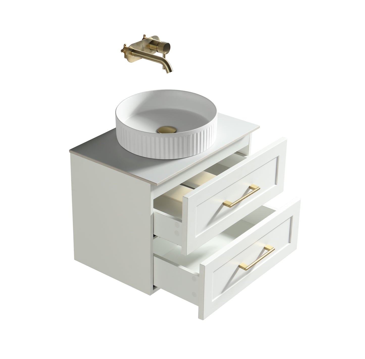 Tailored Bathrooms Bakewell 600mm Wall Hung Vanity Unit with Sintered Stone Countertop