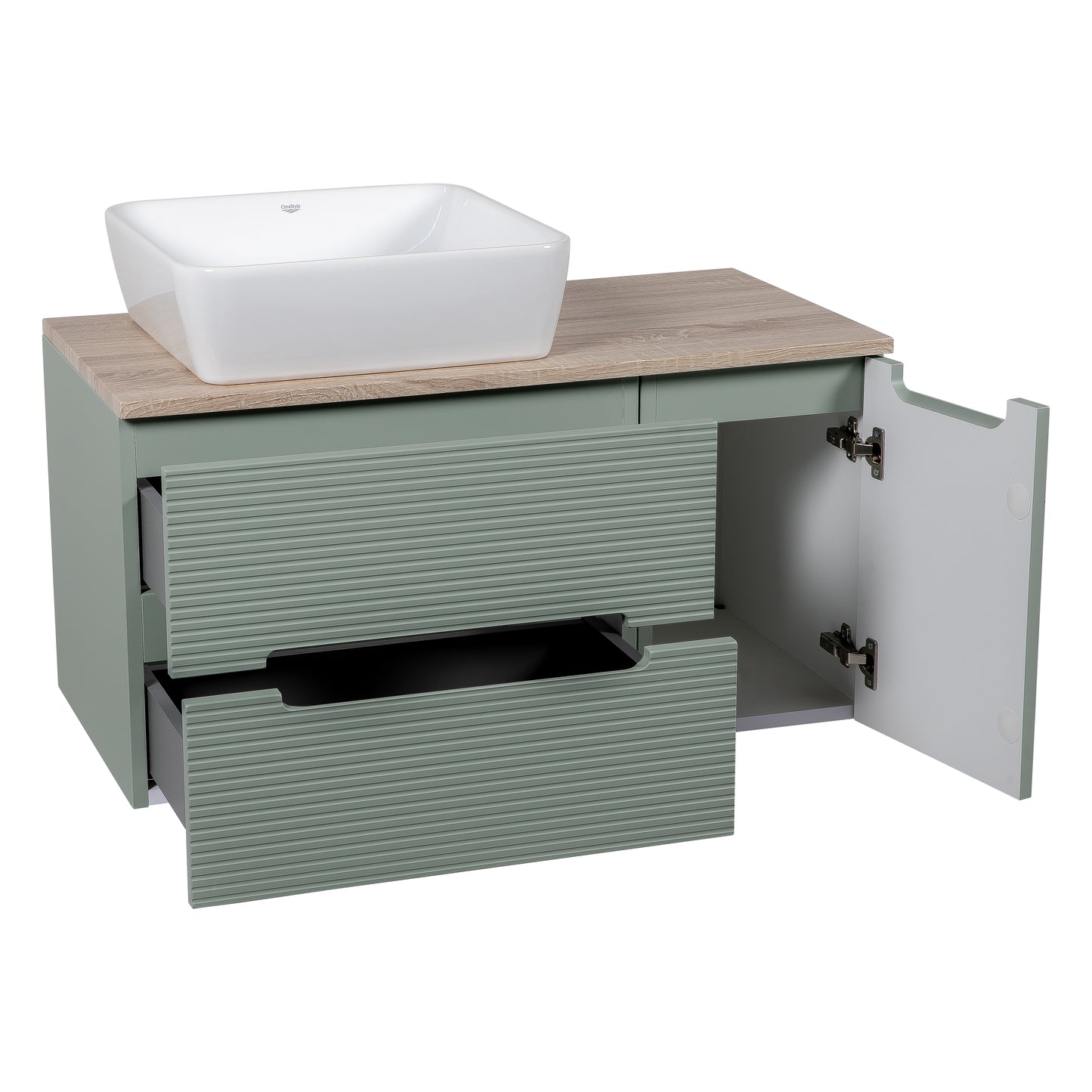 Tailored Bathrooms Monza Plus 900mm Fluted Wall Hung Vanity Unit & Countertop