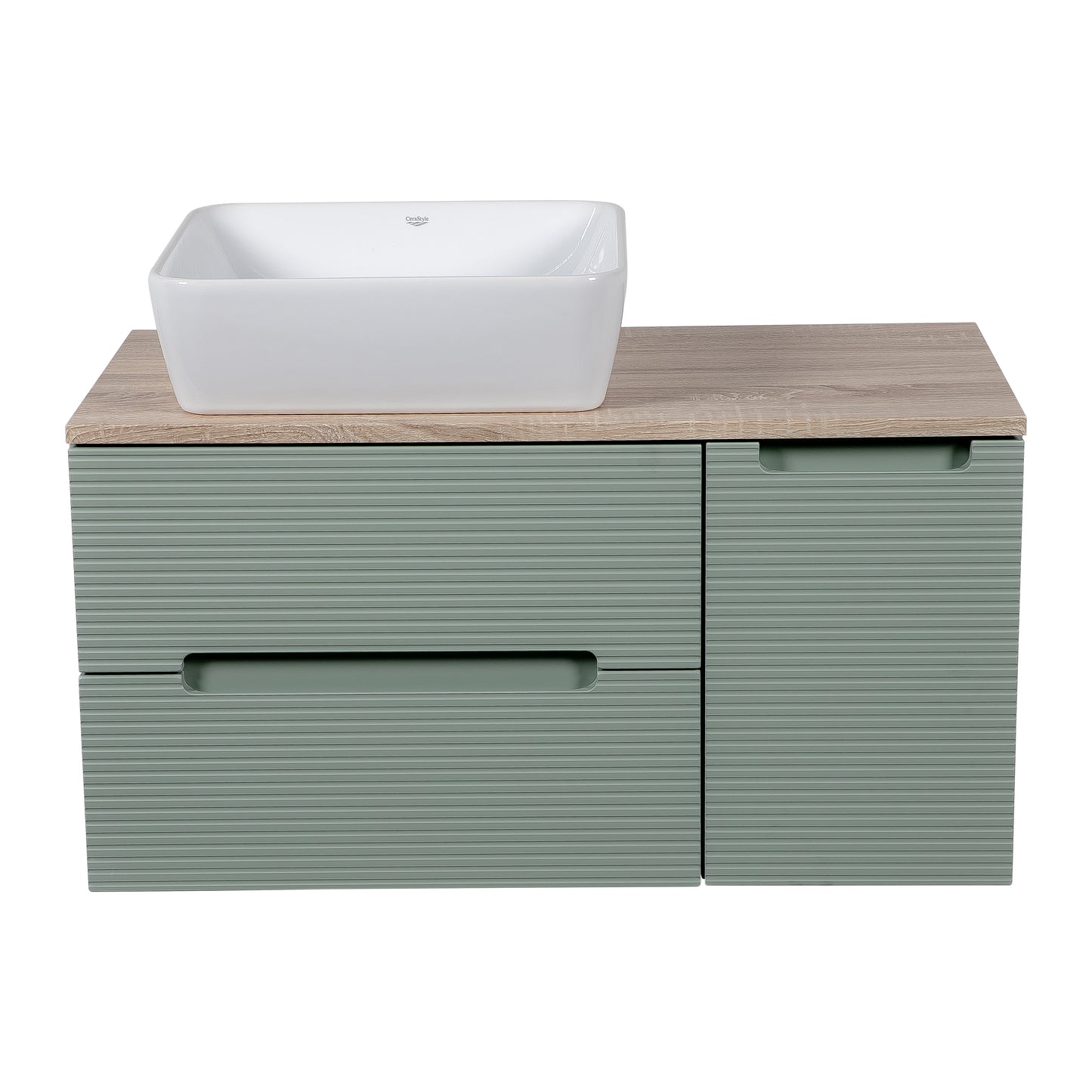 Tailored Bathrooms Monza Plus 900mm Fluted Wall Hung Vanity Unit & Countertop