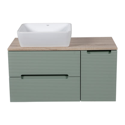 Tailored Bathrooms Monza Plus 900mm Fluted Wall Hung Vanity Unit & Countertop
