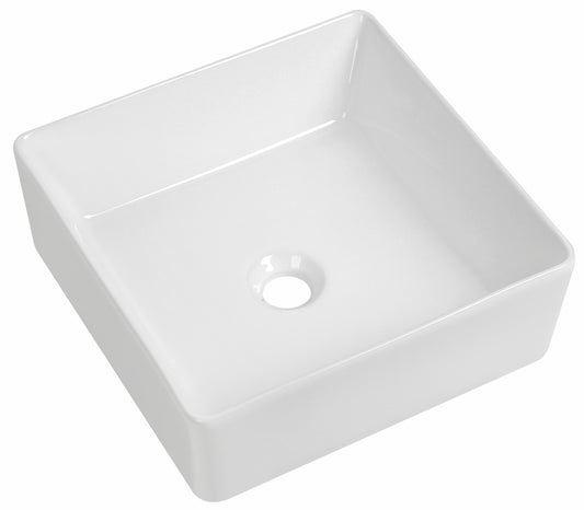 Tailored Bathrooms Parma Square Countertop Basin – Gloss White (390x390xD140mm)