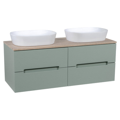Tailored Bathrooms Monza Plus 1200mm Fluted Wall Hung Double Vanity Unit & Countertop