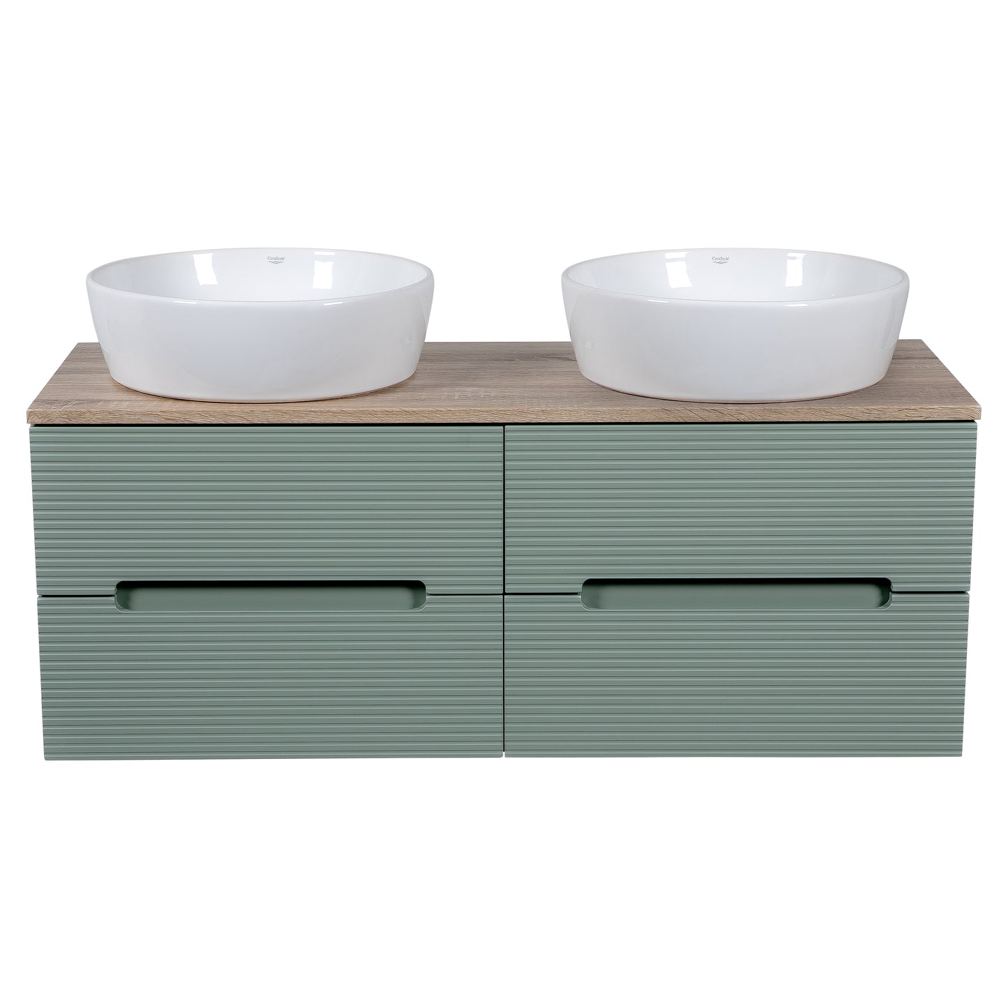 Tailored Bathrooms Monza Plus 1200mm Fluted Wall Hung Double Vanity Unit & Countertop