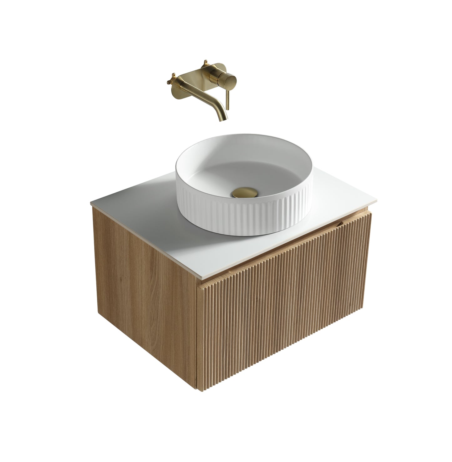 Tailored Bathrooms Flauto 600mm Wall Hung Vanity with Sintered Stone Counter Top – Stylish, Space-Saving, and Built to Last
