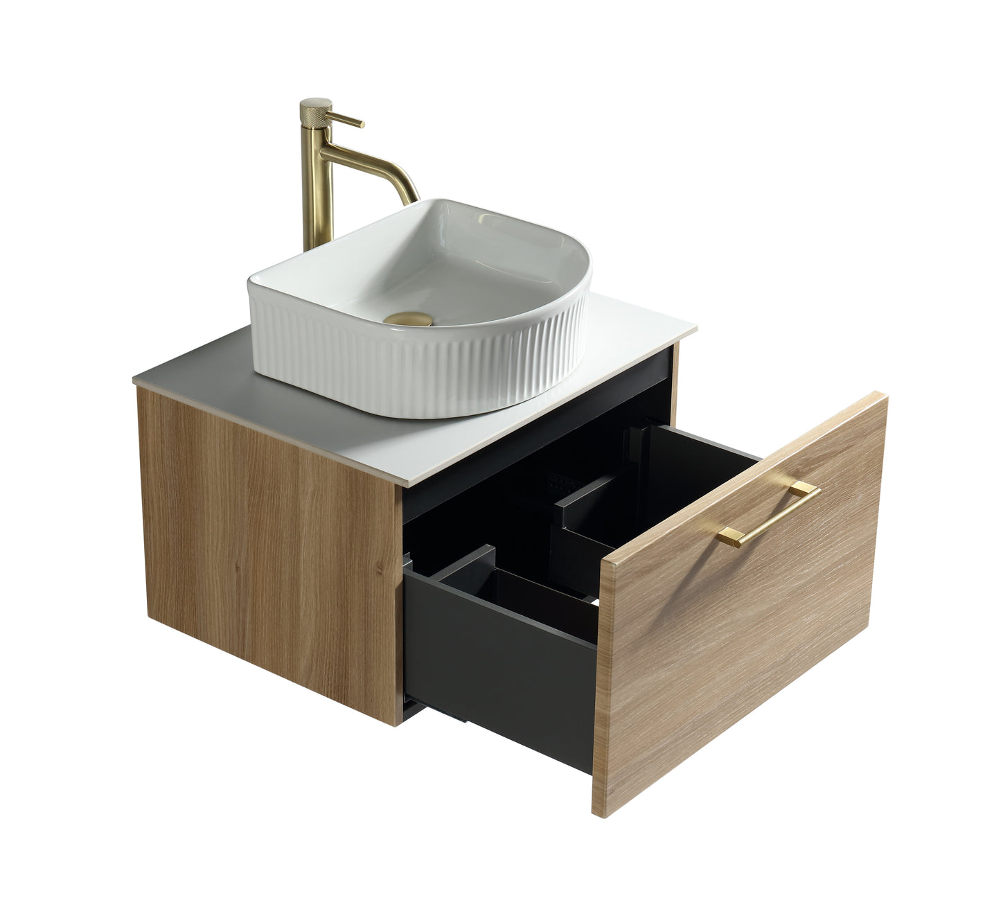 Tailored Bathrooms Piatta 600mm Wall Hung Vanity Unit with Sintered Stone Countertop