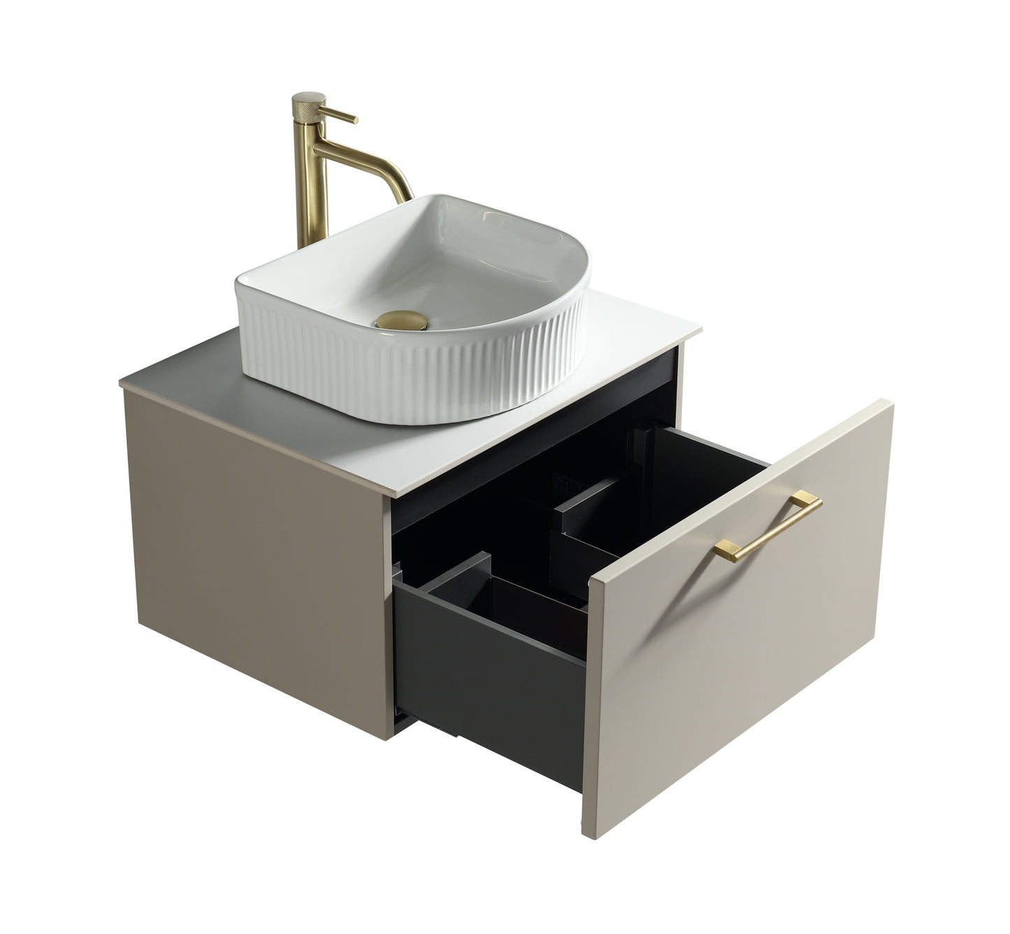 Tailored Bathrooms Piatta 600mm Wall Hung Vanity Unit with Sintered Stone Countertop
