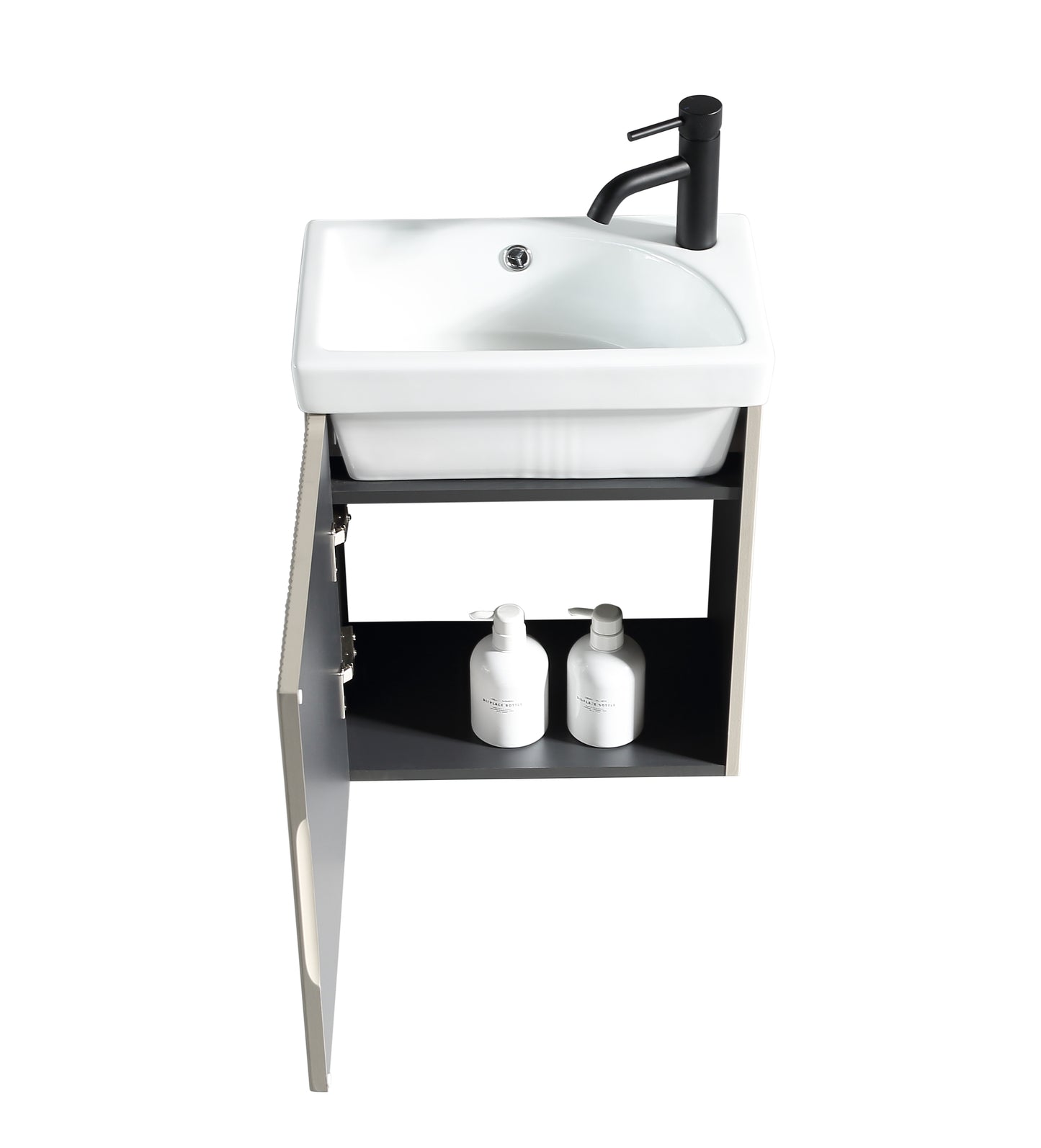 Tailored Bathrooms Flauto Mini 450mm Wall Hung Cloakroom Vanity Unit & Basin