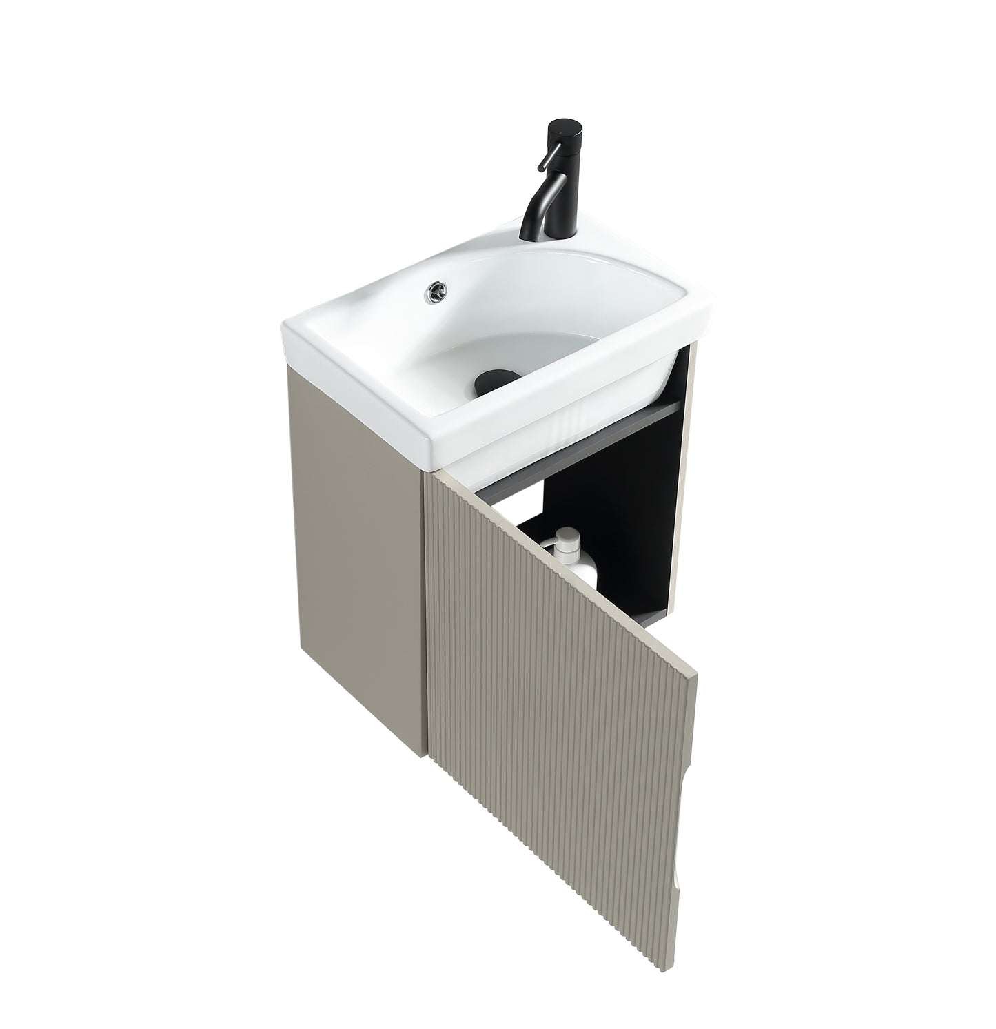 Tailored Bathrooms Flauto Mini 450mm Wall Hung Cloakroom Vanity Unit & Basin