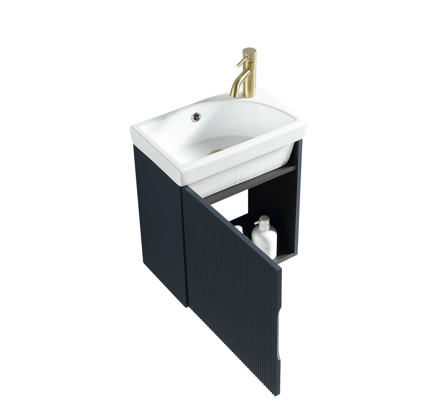 Tailored Bathrooms Flauto Mini 450mm Wall Hung Cloakroom Vanity Unit & Basin