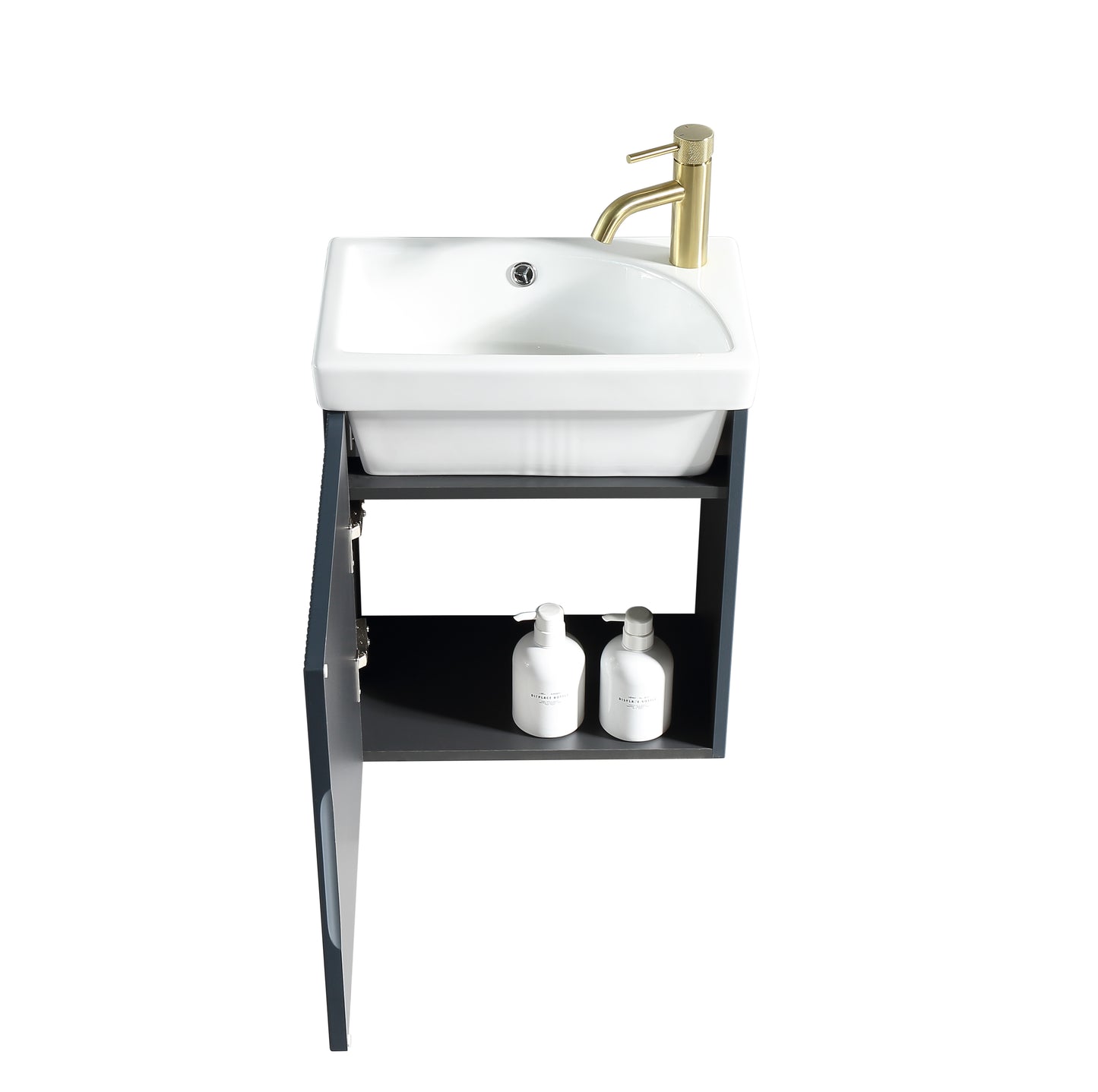 Tailored Bathrooms Flauto Mini 450mm Wall Hung Cloakroom Vanity Unit & Basin