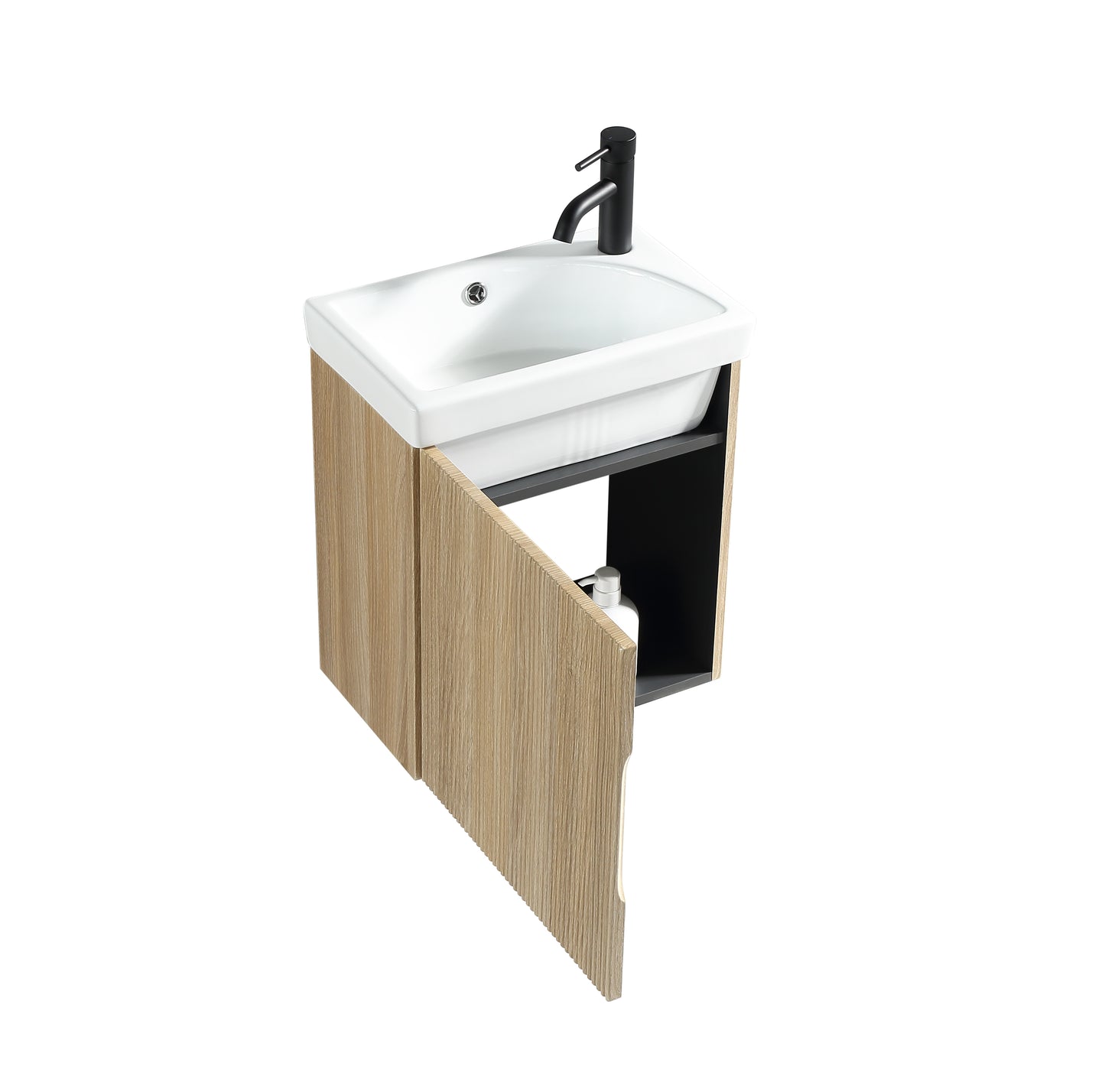 Tailored Bathrooms Flauto Mini 450mm Wall Hung Cloakroom Vanity Unit & Basin