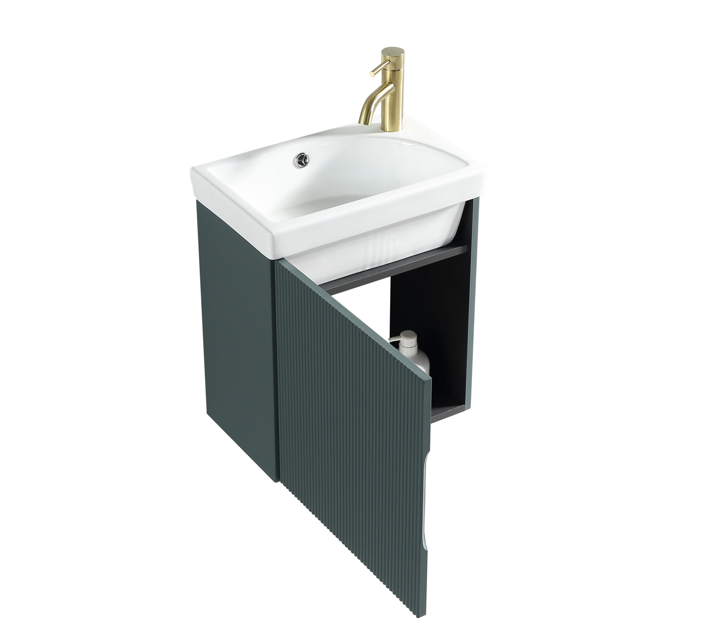 Tailored Bathrooms Flauto Mini 450mm Wall Hung Cloakroom Vanity Unit & Basin