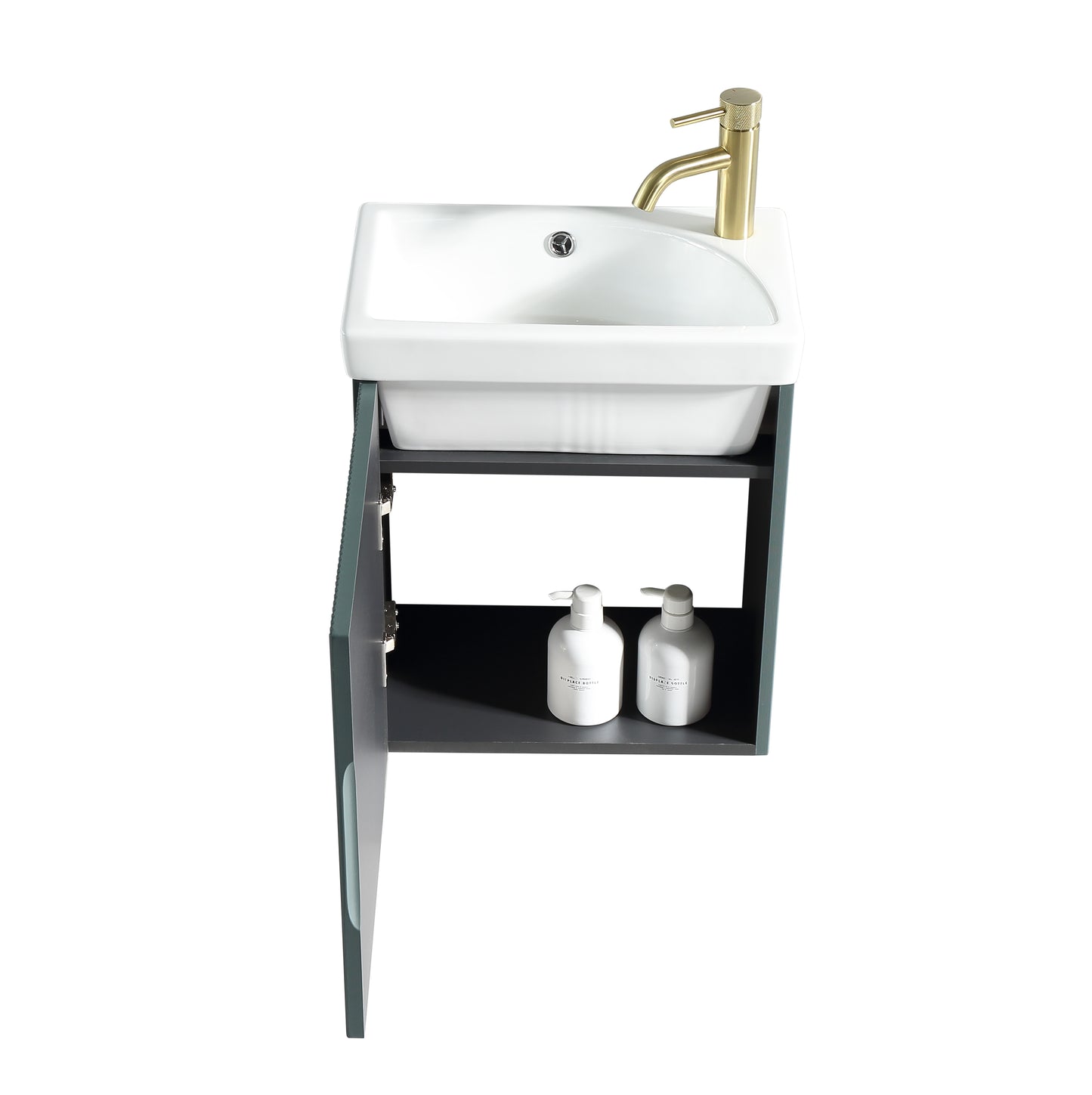 Tailored Bathrooms Flauto Mini 450mm Wall Hung Cloakroom Vanity Unit & Basin