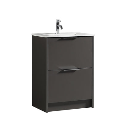 Tailored Bathrooms Sora 600mm Floor Standing Vanity Unit & Basin – Two Drawer