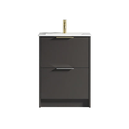 Tailored Bathrooms Sora 600mm Floor Standing Vanity Unit & Basin – Two Drawer