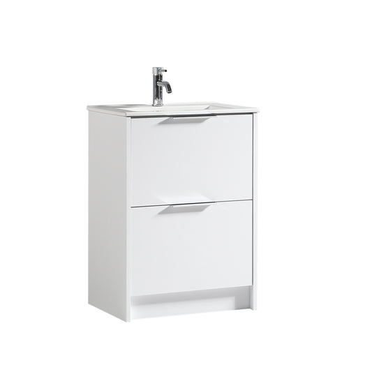Tailored Bathrooms Sora 600mm Floor Standing Vanity Unit & Basin – Two Drawer