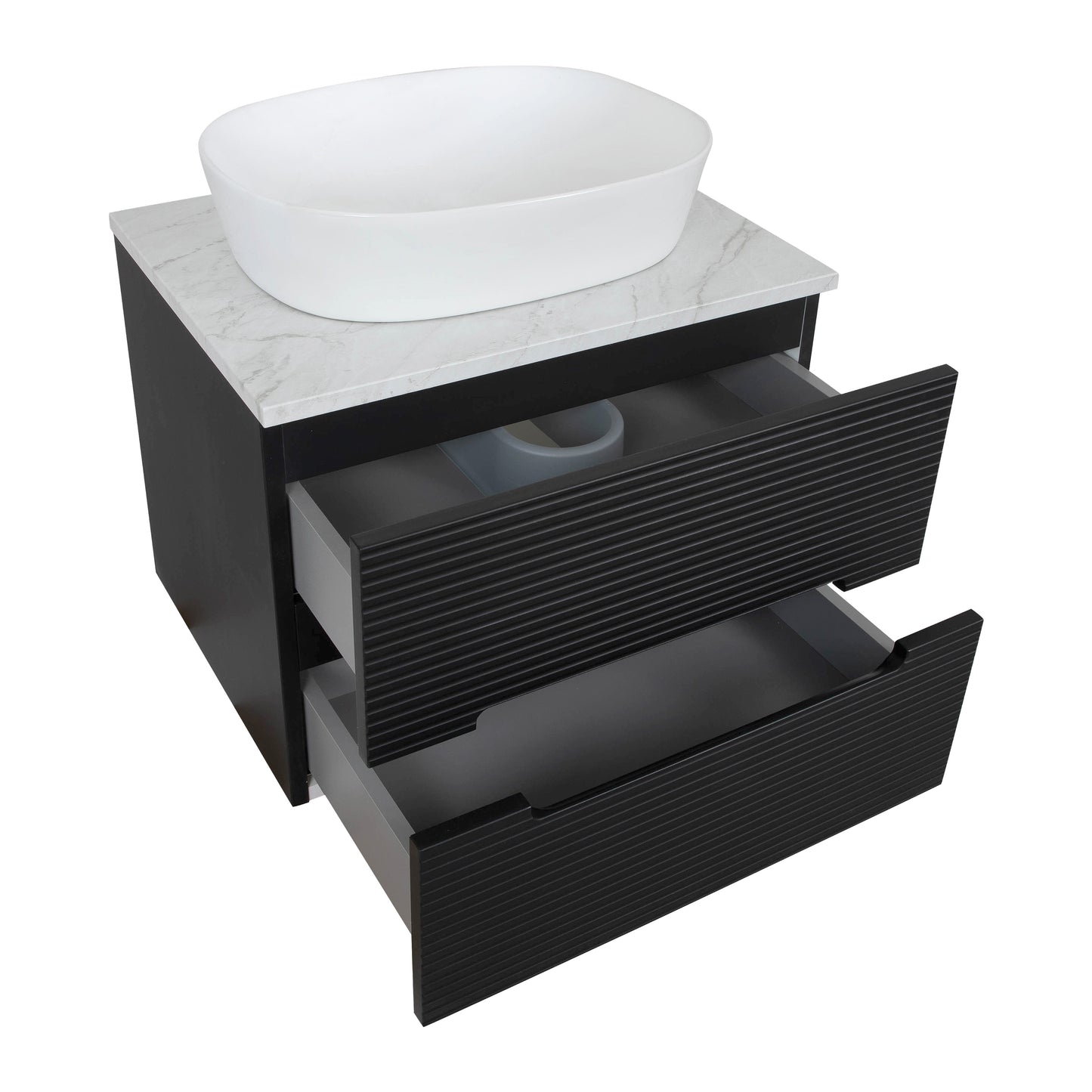 Tailored Bathrooms Monza Plus 600mm Fluted Wall Hung Vanity & Counter Top | A Modern Statement Piece for Your Bathroom