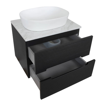 Tailored Bathrooms Monza Plus 600mm Fluted Wall Hung Vanity & Counter Top | A Modern Statement Piece for Your Bathroom