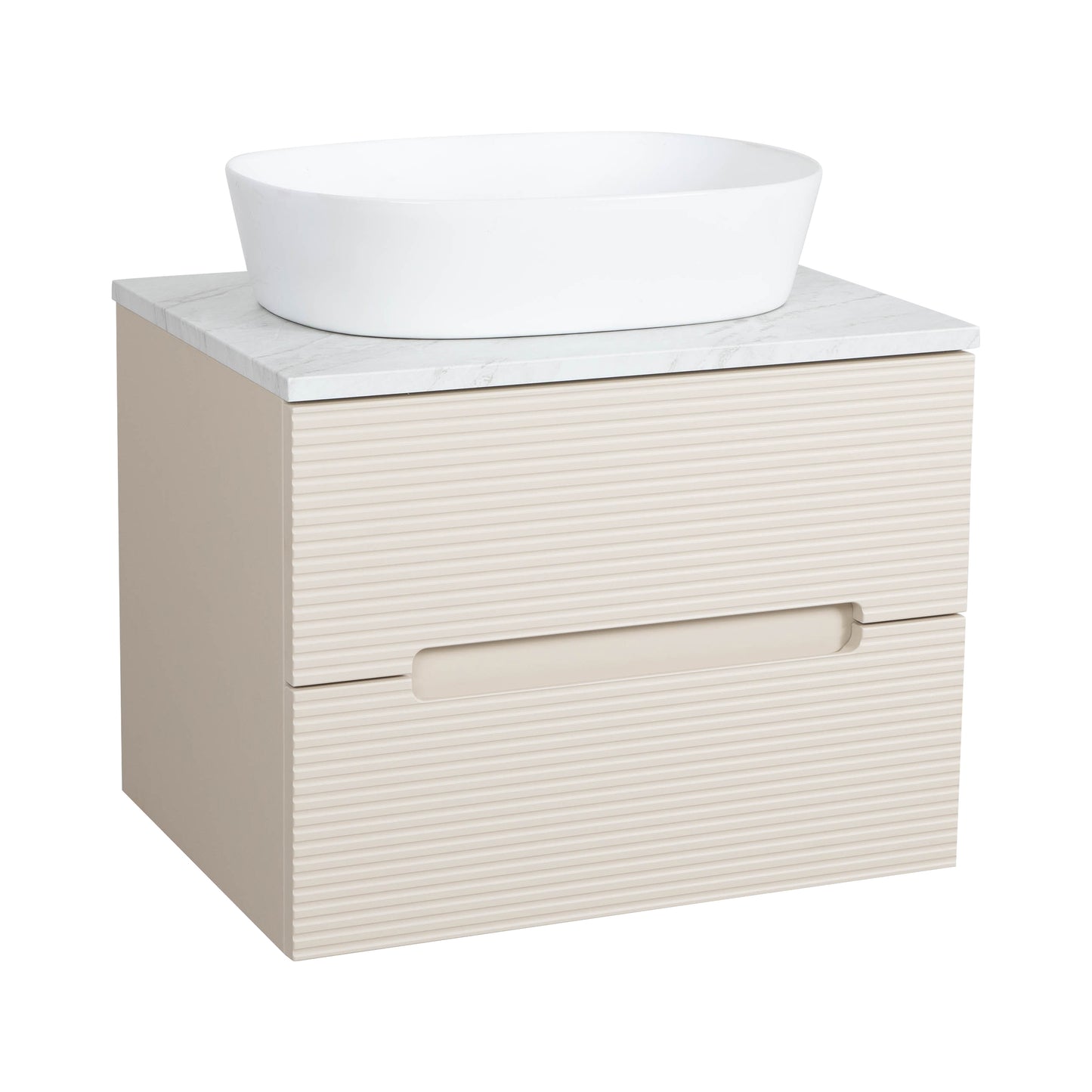 Tailored Bathrooms Monza Plus 600mm Fluted Wall Hung Vanity & Counter Top | A Modern Statement Piece for Your Bathroom