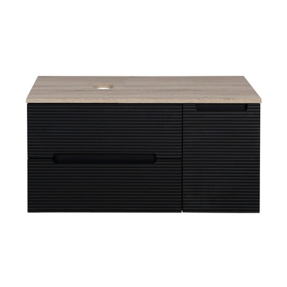 Tailored Bathrooms Monza Plus 900mm Fluted Wall Hung Vanity Unit & Countertop