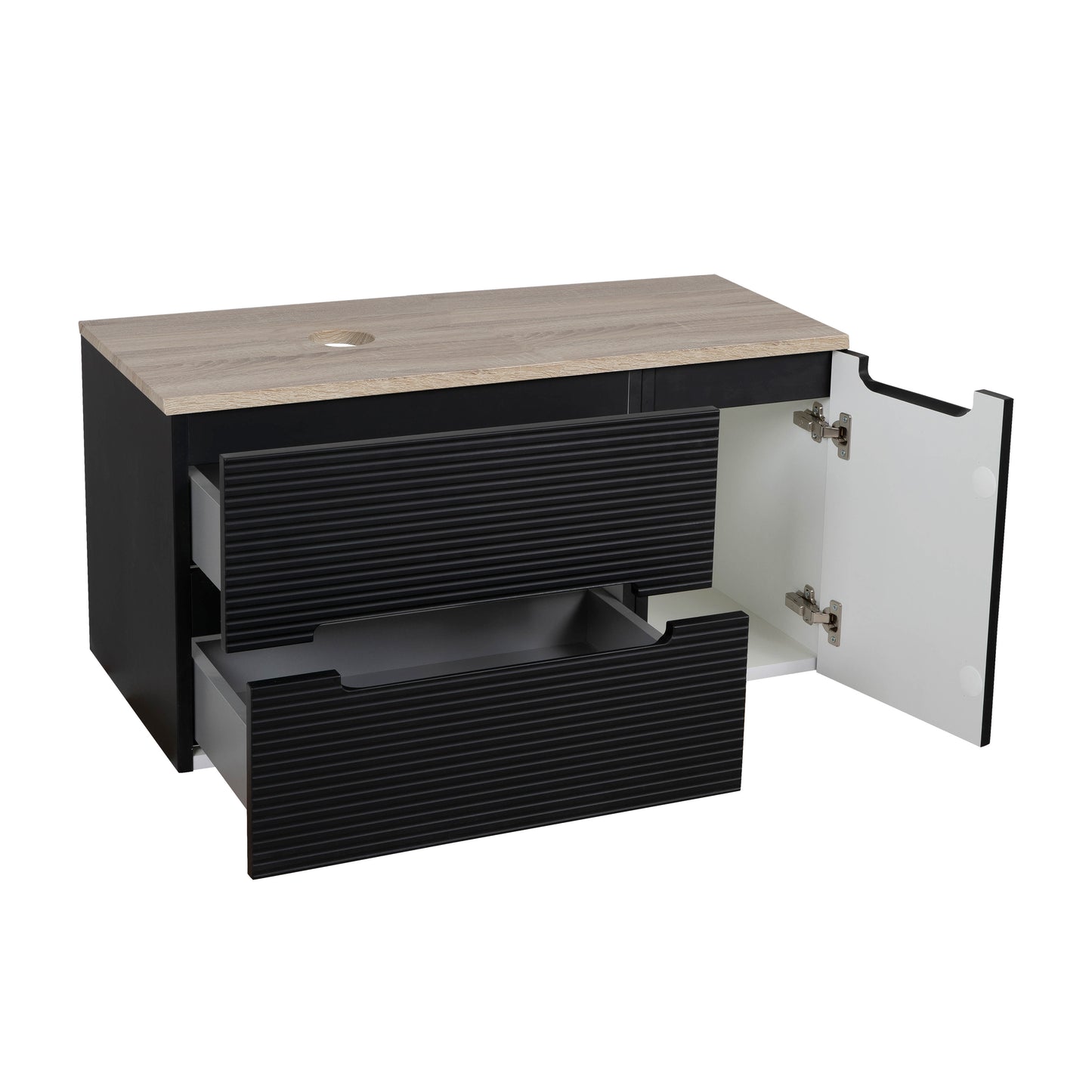 Tailored Bathrooms Monza Plus 900mm Fluted Wall Hung Vanity Unit & Countertop