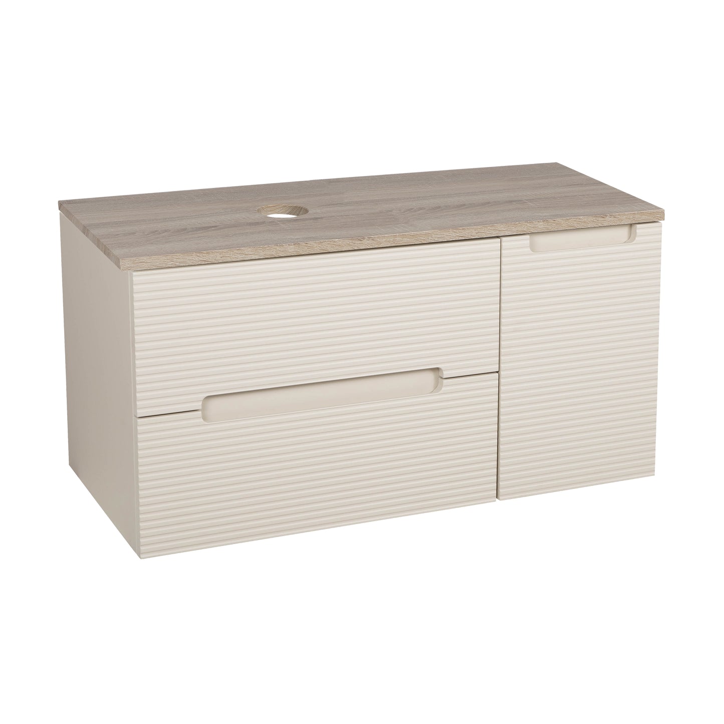 Tailored Bathrooms Monza Plus 900mm Fluted Wall Hung Vanity Unit & Countertop