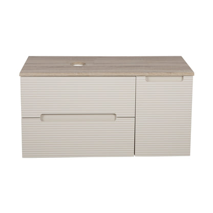 Tailored Bathrooms Monza Plus 900mm Fluted Wall Hung Vanity Unit & Countertop