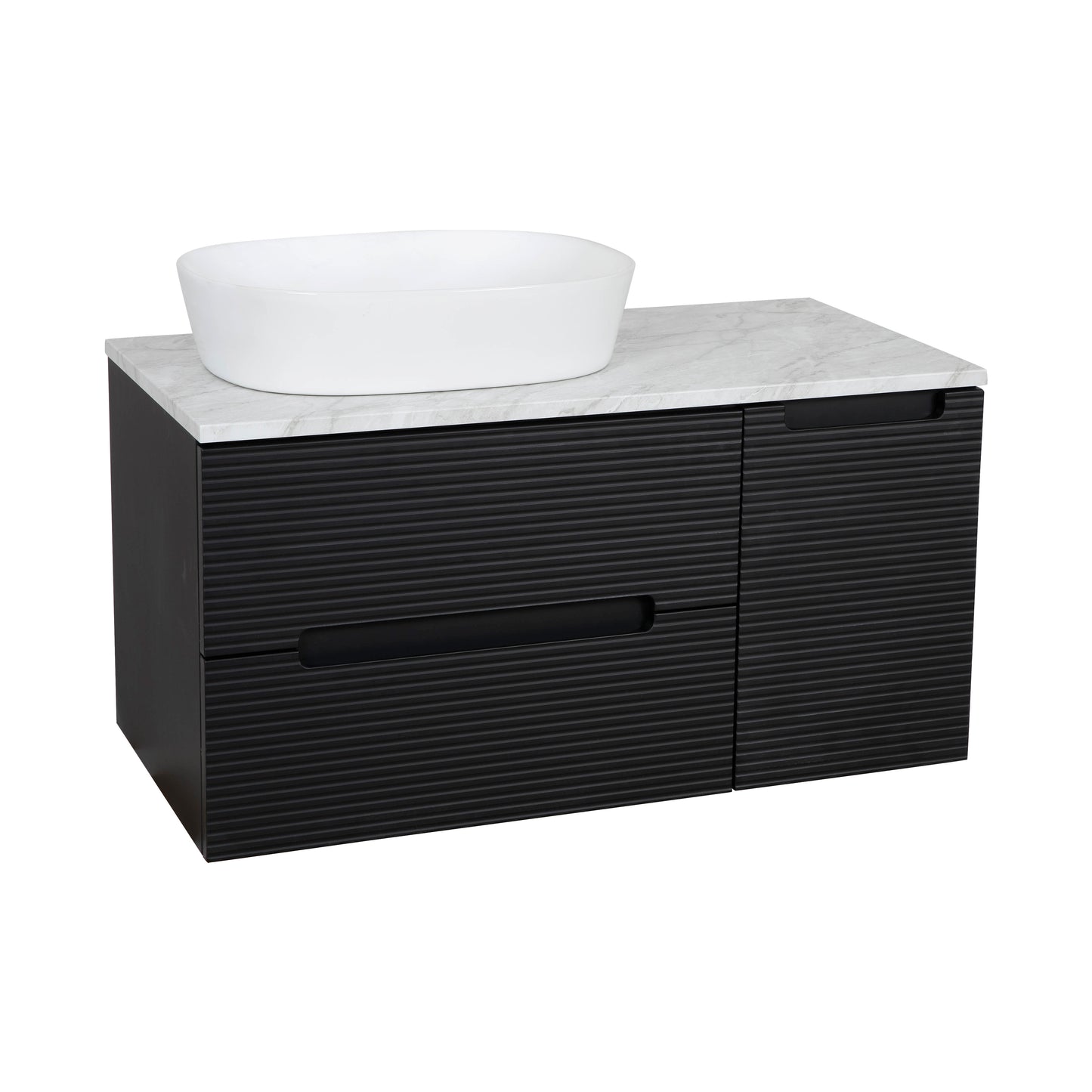 Tailored Bathrooms Monza Plus 900mm Fluted Wall Hung Vanity Unit & Countertop